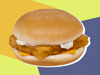 Photo illustration of a Filet-O-Fish sandwich