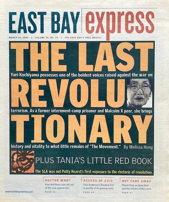 East Bay Express cover with the story "The Last Revolutionary" featuring Yuri Kochiyama